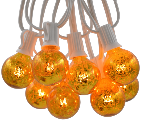 Hometown Evolution G40 25 Foot Mercury Gold String Light Set with White Wire