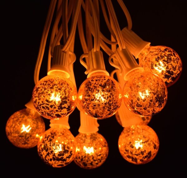 Hometown Evolution G40 50 Foot Mercury Gold String Light Set with White Wire