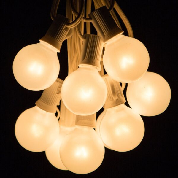 Hometown Evolution G40 50 Foot White Satin Pearl String Light Set with White Wire