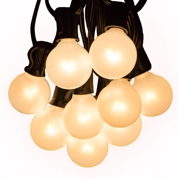Hometown Evolution G40 50 Foot White Satin Pearl String Light with Black Wire