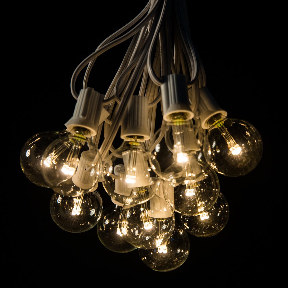 Hometown Evolution G40 LED 10 Foot Warm White String Light Set with White Wire