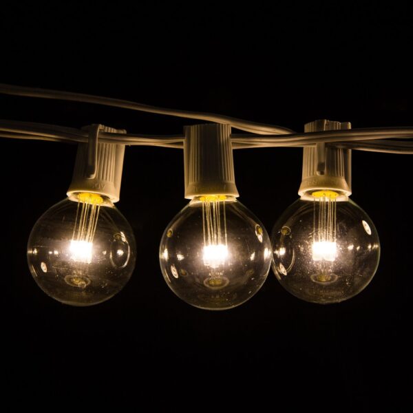 Hometown Evolution G40 LED 100 Foot Warm White String Light with White Wire