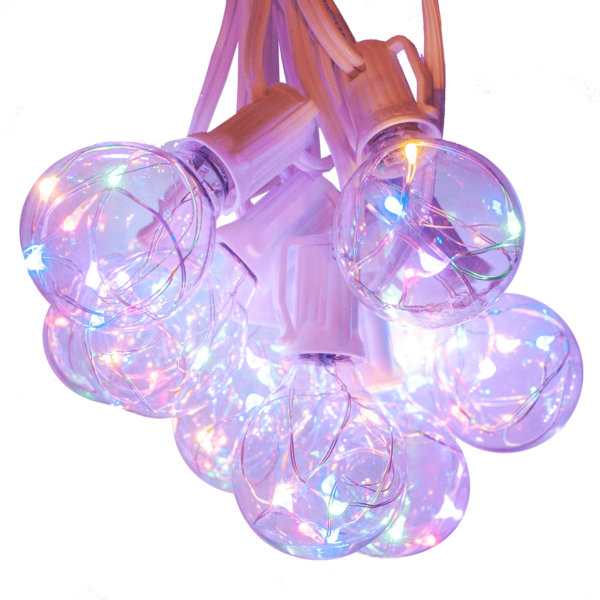 Hometown Evolution G40 LED Fairy 10 Foot Multicolor String Light Set with White Wire