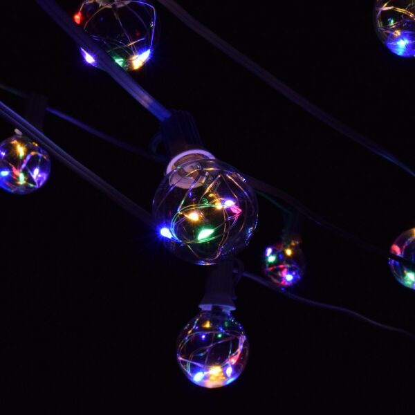 Hometown Evolution G40 LED Fairy 10 Foot Multicolor String Light Set with White Wire