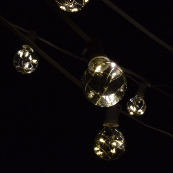 Hometown Evolution G40 LED Fairy 10 Foot Warm White String Light Set with White Wire