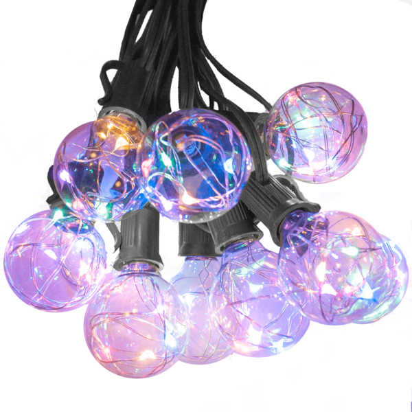 Hometown Evolution G40 LED Fairy 25 Foot Multicolor String Light Set with Black Wire