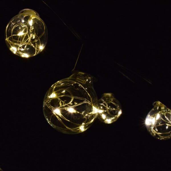 Hometown Evolution G40 LED Fairy 25 Foot Warm White String Light Set with Green Wire