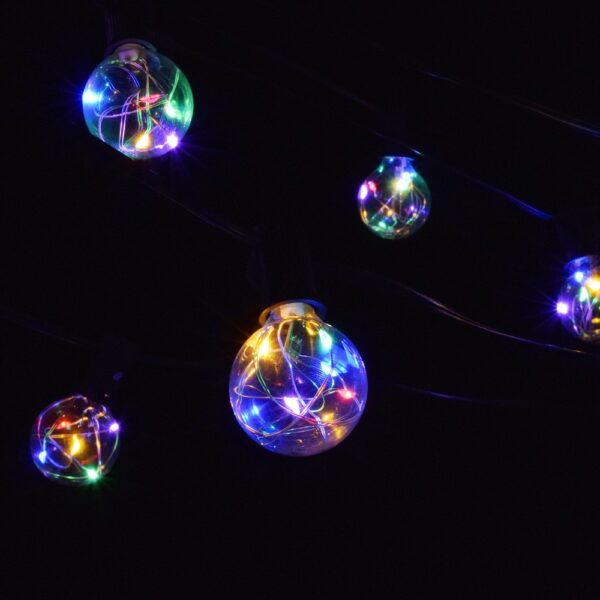Hometown Evolution G40 LED Fairy 50 Foot Multicolor String Light Set with Black Wire