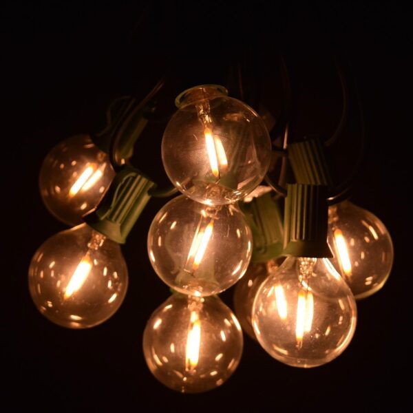 Hometown Evolution G40 LED Filament 100 Foot String Light Set with Green Wire