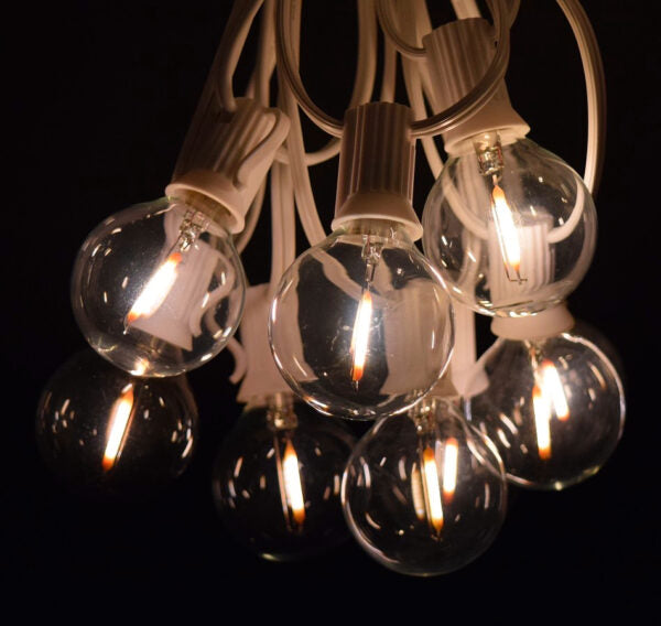 Hometown Evolution G40 LED Filament 100 Foot String Light Set with White Wire