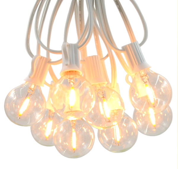 Hometown Evolution G40 LED Filament 50 Foot String Light Set with White Wire