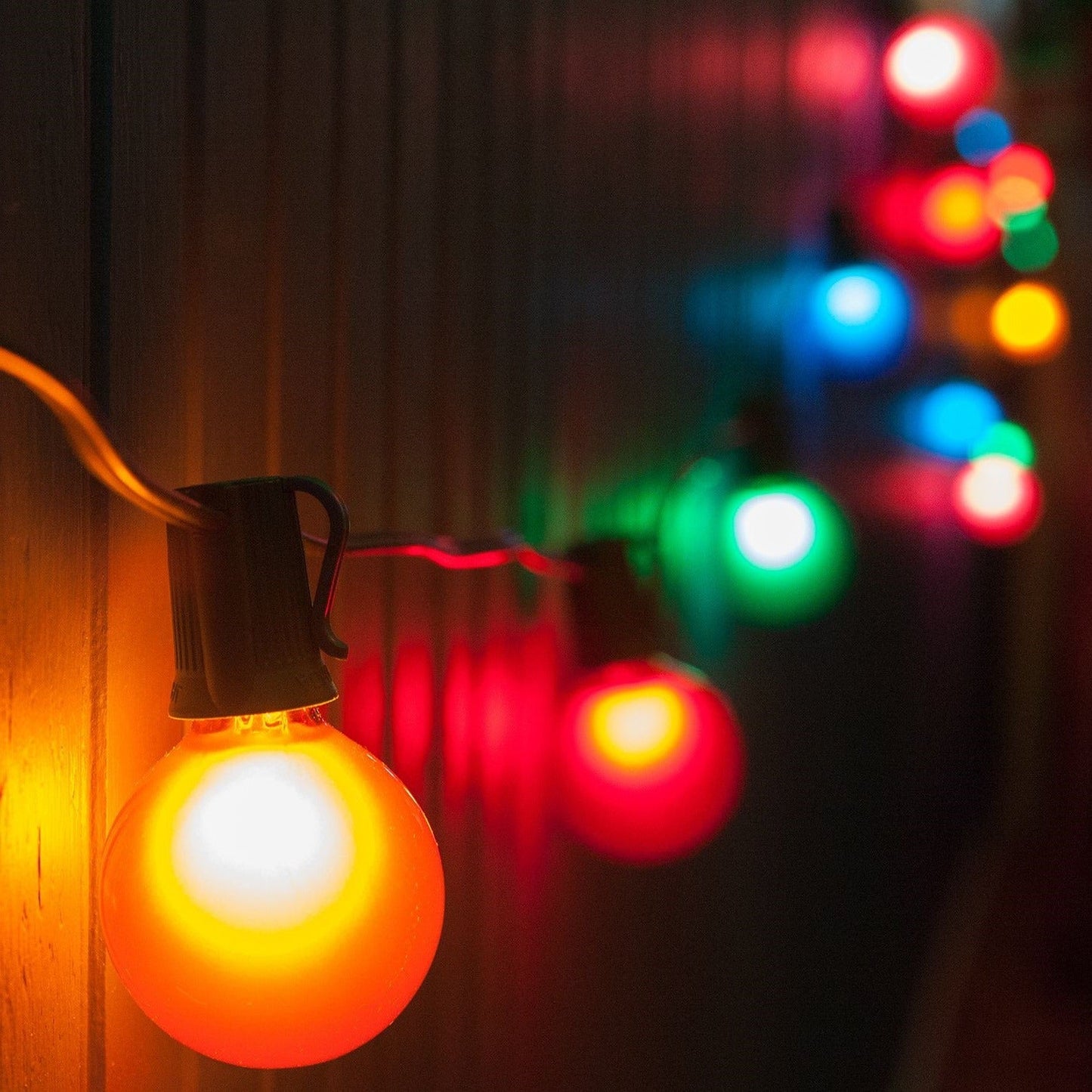 Hometown Evolution G50 25 Foot Assorted Color Satin String Light with White Wire