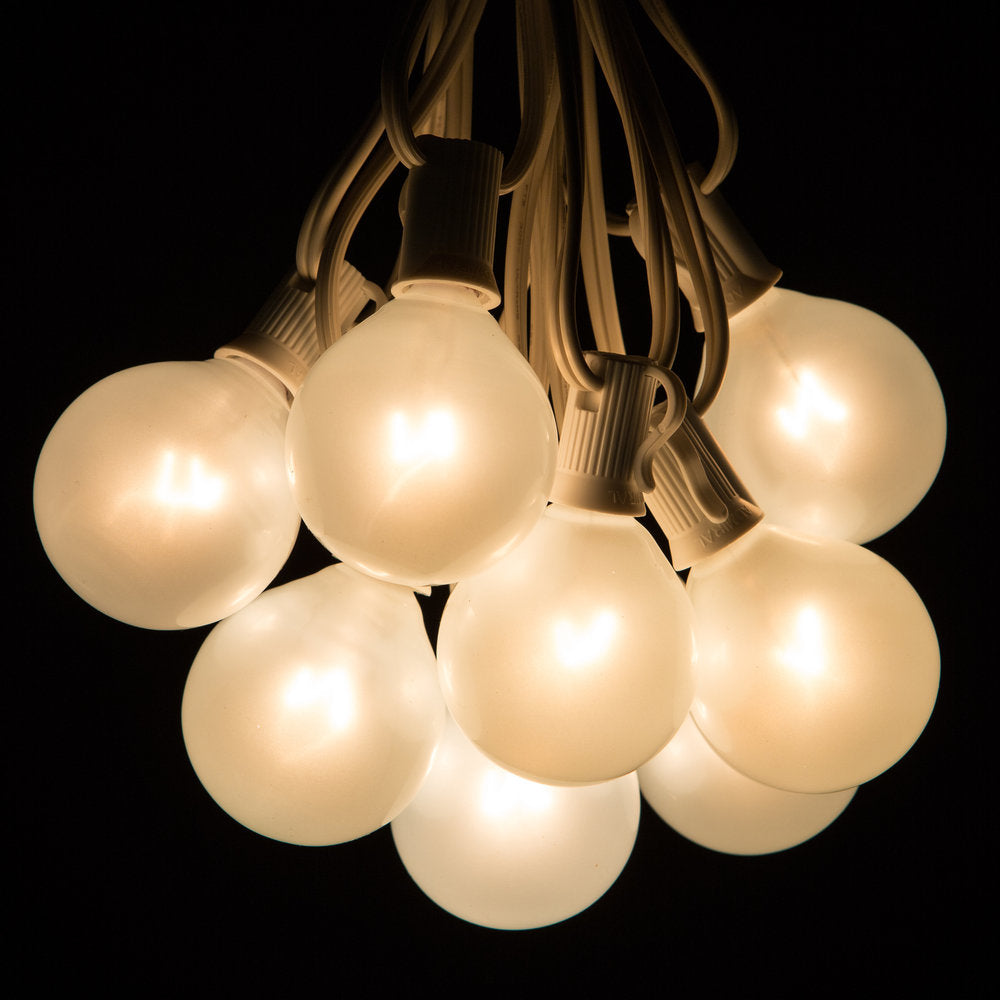 Hometown Evolution G50 25 Foot White Satin Pearl String Light with White Wire