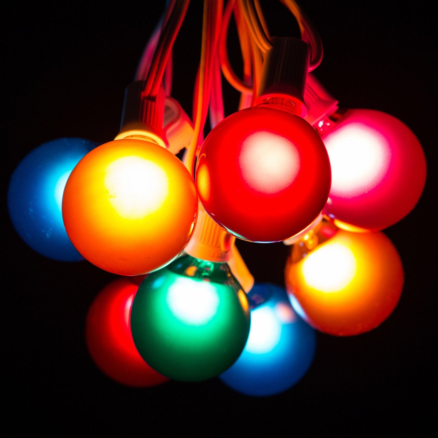 Hometown Evolution G50 50 Foot Assorted Color Satin String Light with White Wire