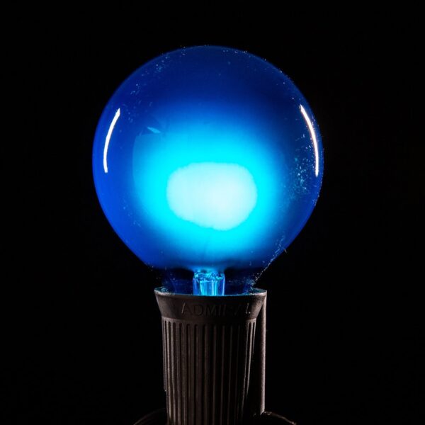 Hometown Evolution G50 Blue Satin Light Bulb with C9-E17 Base (Box of 25)