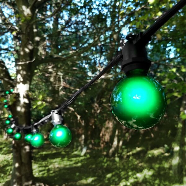 Hometown Evolution G50 Green Satin Light Bulb with C9-E17 Base (Box of 25)