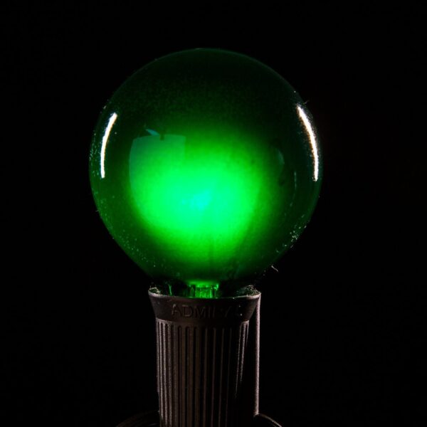 Hometown Evolution G50 Green Satin Light Bulb with C9-E17 Base (Box of 25)