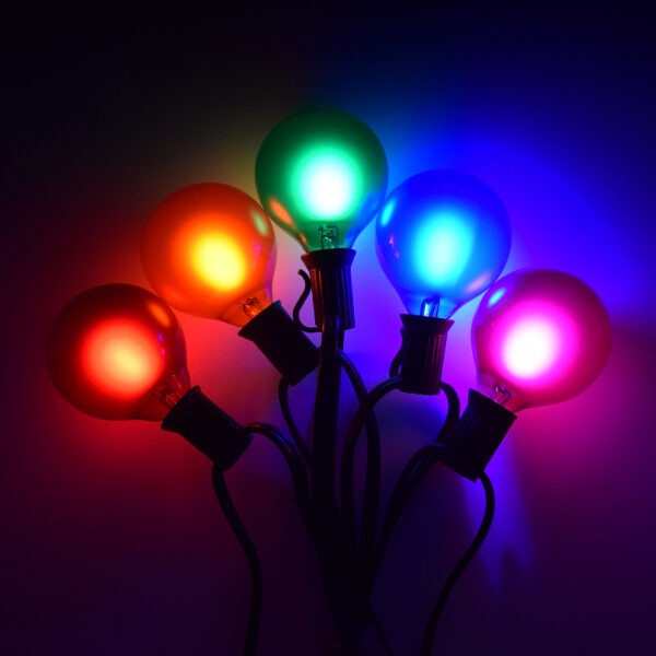 Hometown Evolution G50 LED 10 Foot Assorted Satin Pearl String Light Set with White Wire