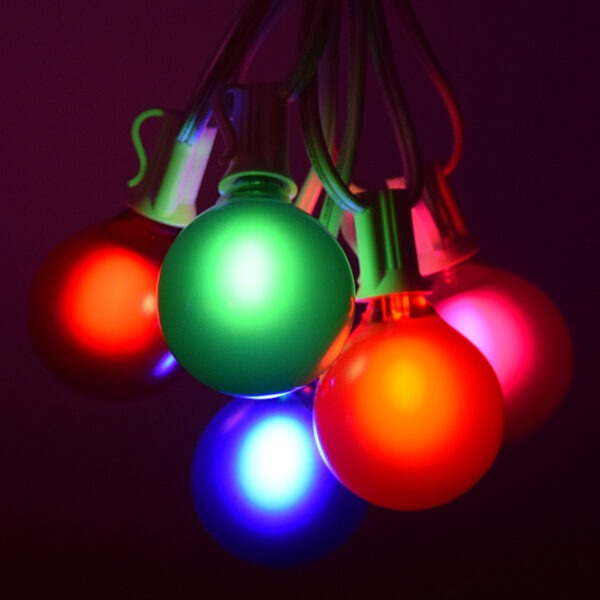 Hometown Evolution G50 LED 10 Foot Assorted Satin Pearl String Light Set with White Wire