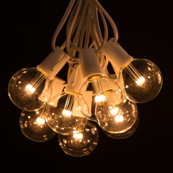 Hometown Evolution G50 LED 100 Foot Warm White String Light with White Wire