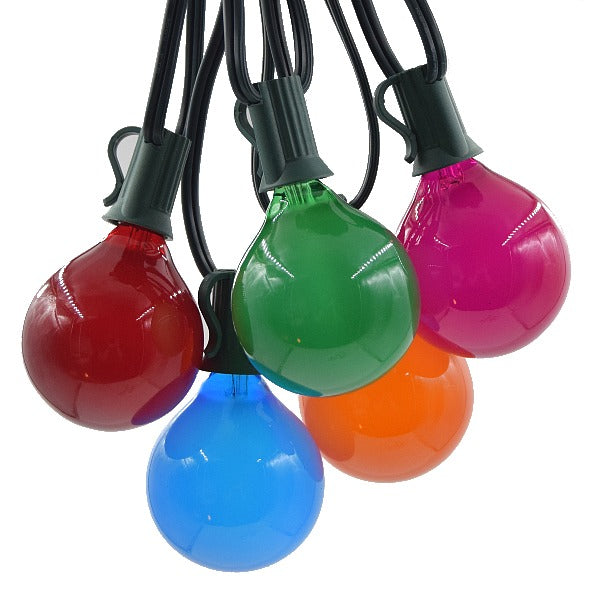 Hometown Evolution G50 LED 25 Foot Assorted Satin Pearl String Light Set with Green Wire