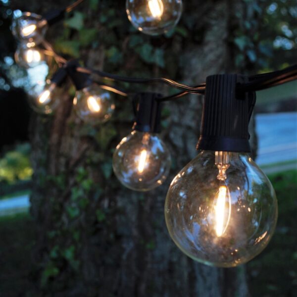 Hometown Evolution G50 LED Filament 100 Foot String Light Set with Black Wire