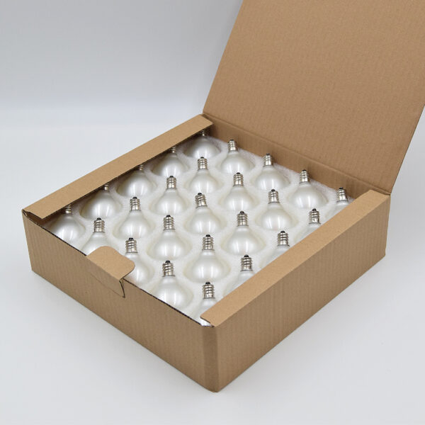 Hometown Evolution G50 LED White Satin Pearl Light Bulb with C7-E12 Base (Box of 25)