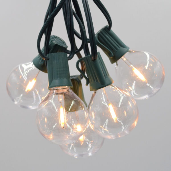 Hometown Evolution G50 Plastic LED Filament 100 Foot String Light Set with Green Wire