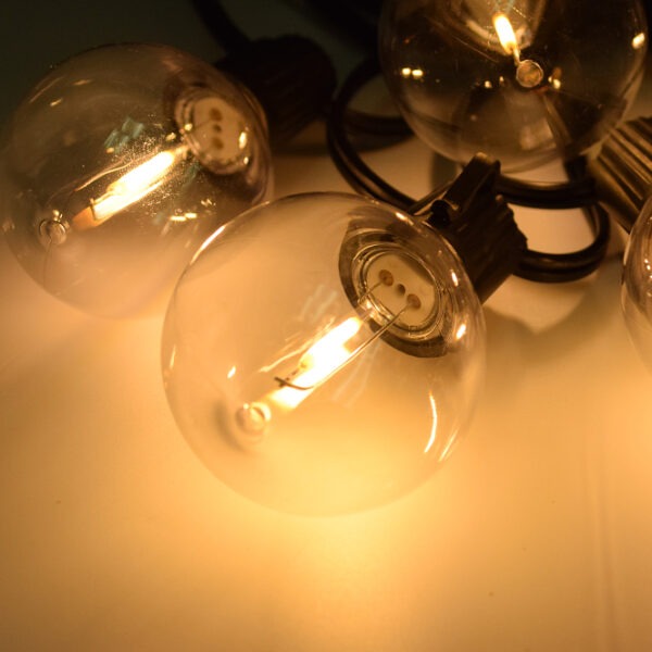 Hometown Evolution G50 Plastic LED Filament 25 Foot String Light Set with White Wire