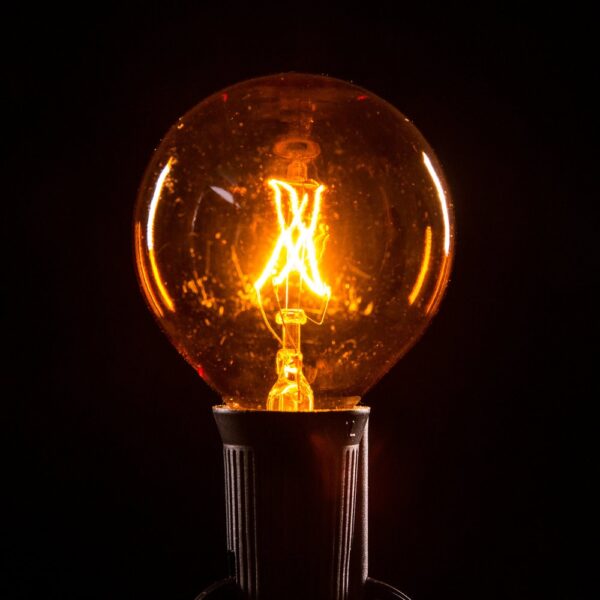 Hometown Evolution G50 Transparent Orange Light Bulb with C9-E17 Base (Box of 25)