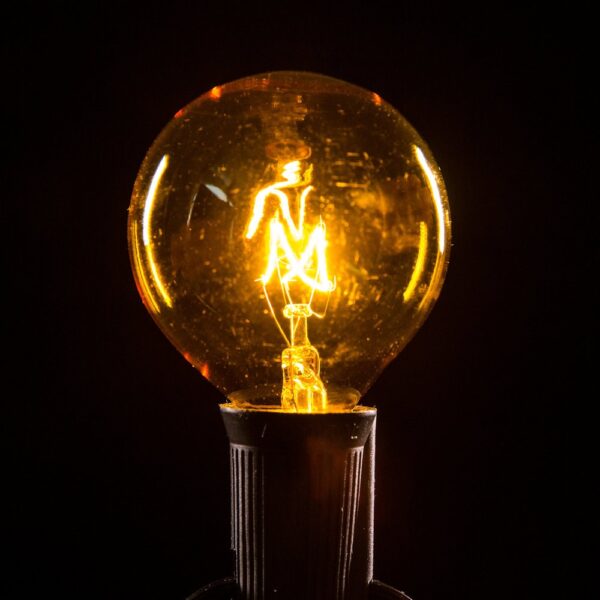 Hometown Evolution G50 Transparent Yellow Light Bulb with C9-E17 Base (Box of 25)