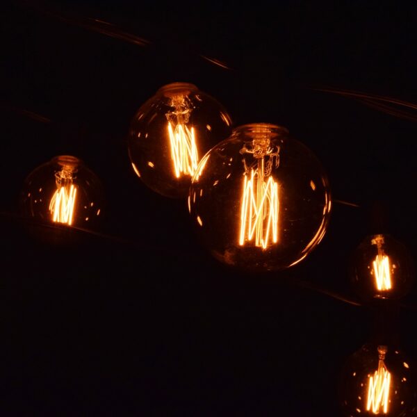 Hometown Evolution G60 Lantern Edison 10 Foot String Light Set with Black wire