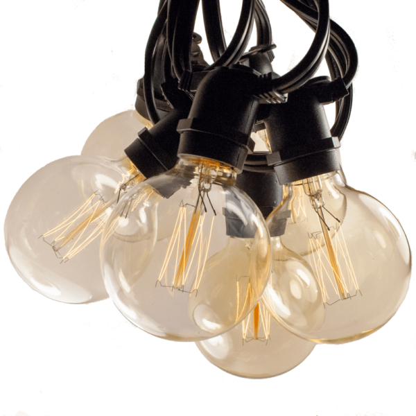 Hometown Evolution G60 Lantern Edison Commercial 100 Foot String Light Set with Black Wire