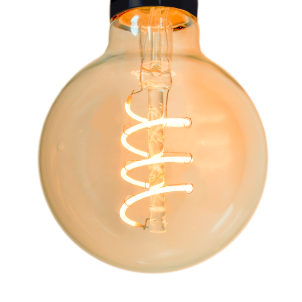 Hometown Evolution G80 LED Spiral Filament 3 Watts Light Bulb