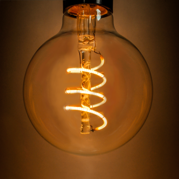 Hometown Evolution G80 LED Spiral Filament 3 Watts Light Bulb