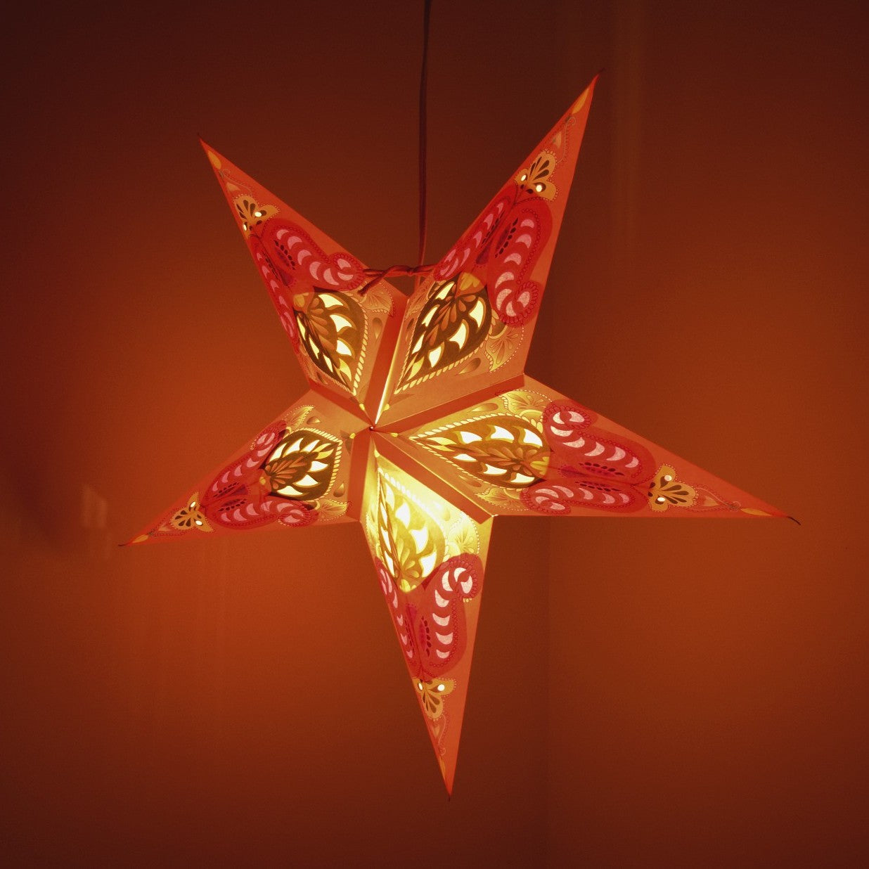 Hometown Evolution Ganasha Paper Star Purple Outdoor Lantern