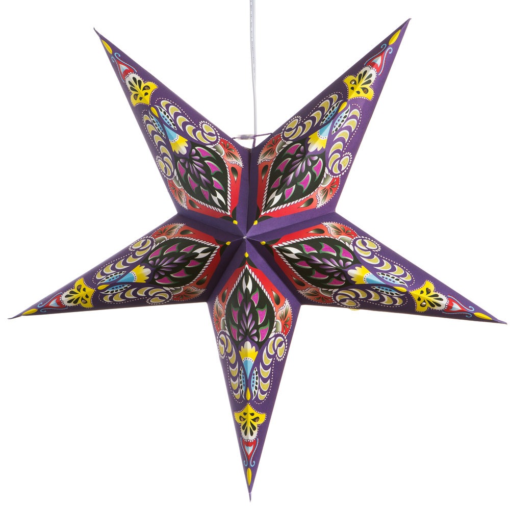 Hometown Evolution Ganasha Paper Star Purple Outdoor Lantern