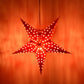 Hometown Evolution Hologram Paper Star Red Outdoor Lantern