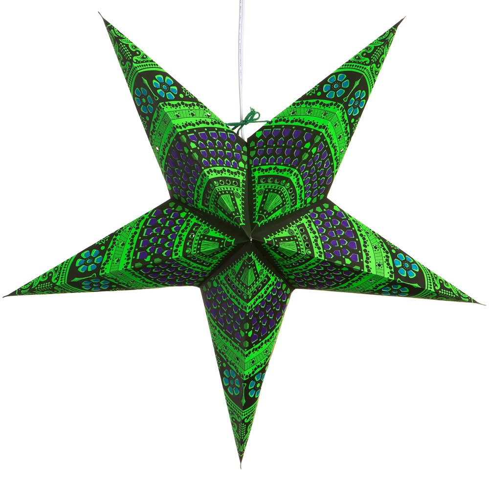Hometown Evolution Honeycomb Paper Star Bright Green Outdoor Lantern