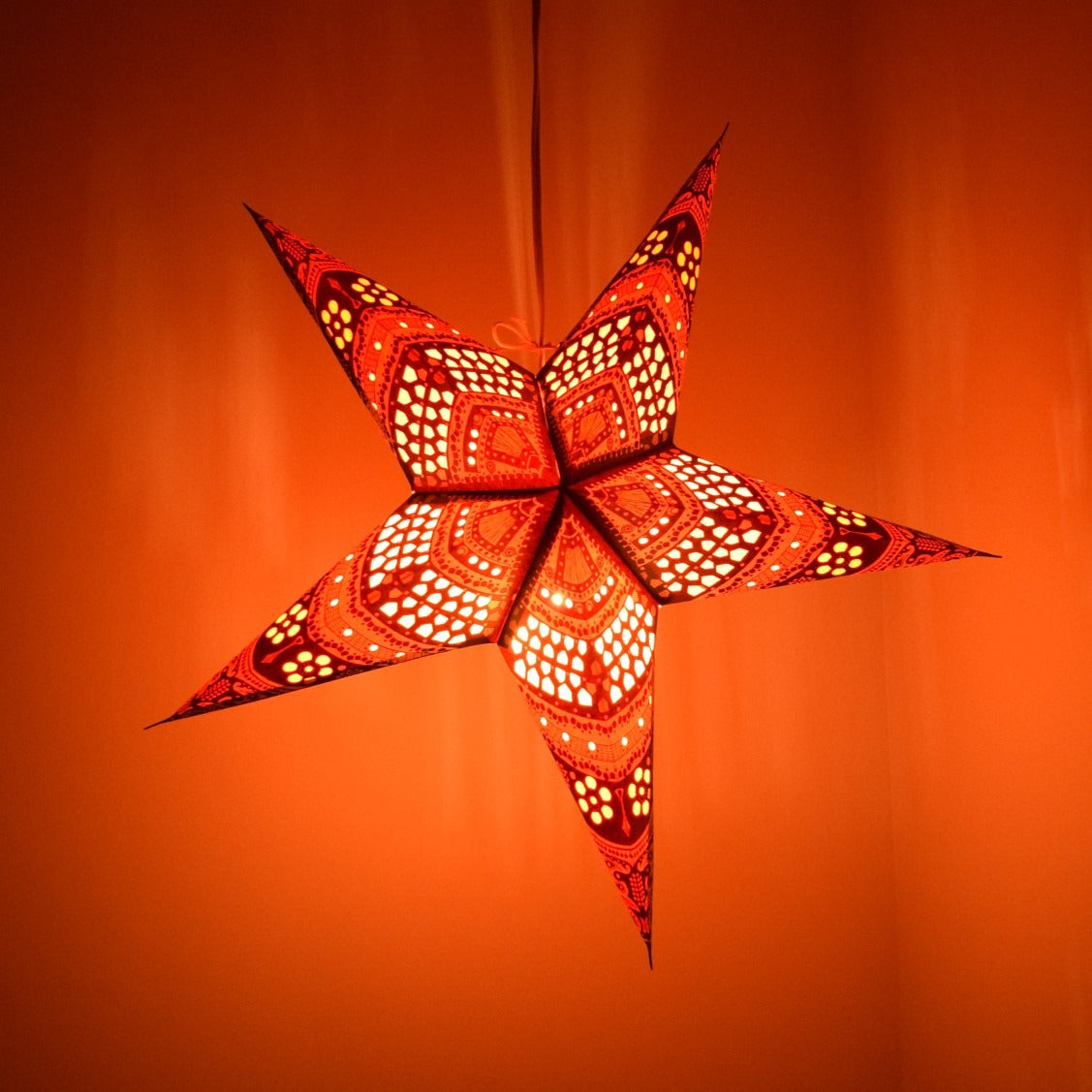 Hometown Evolution Honeycomb Paper Star Pink Outdoor Lantern with Cord