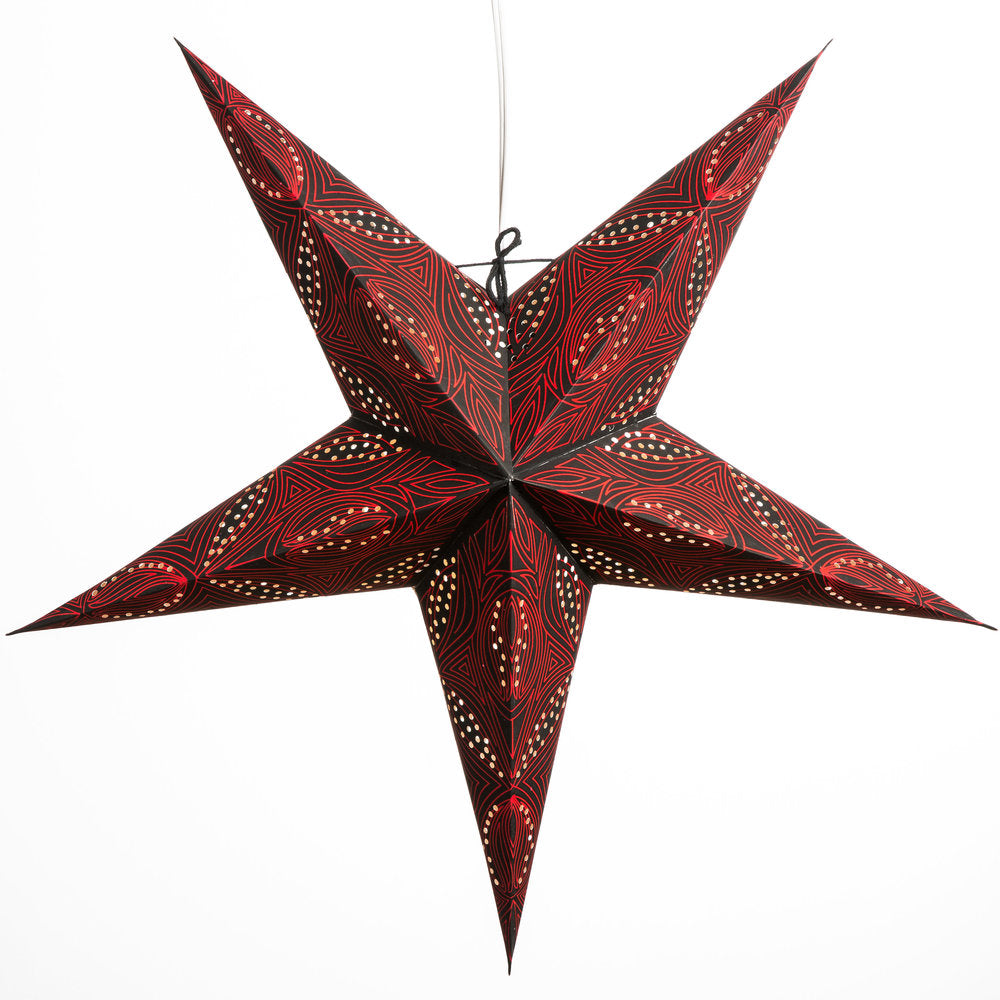Hometown Evolution Morse Code Paper Star Outdoor Lantern with Cord