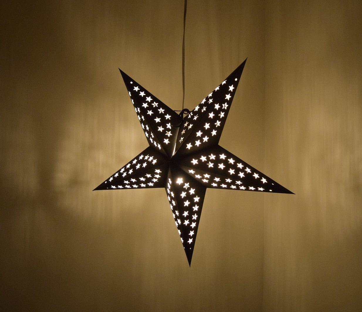 Hometown Evolution Noir Paper Star Outdoor Lantern with Cord