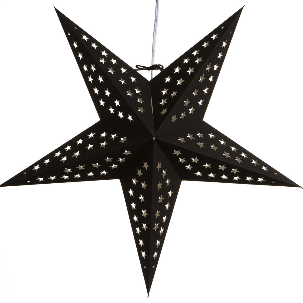 Hometown Evolution Noir Paper Star Outdoor Lantern with Cord