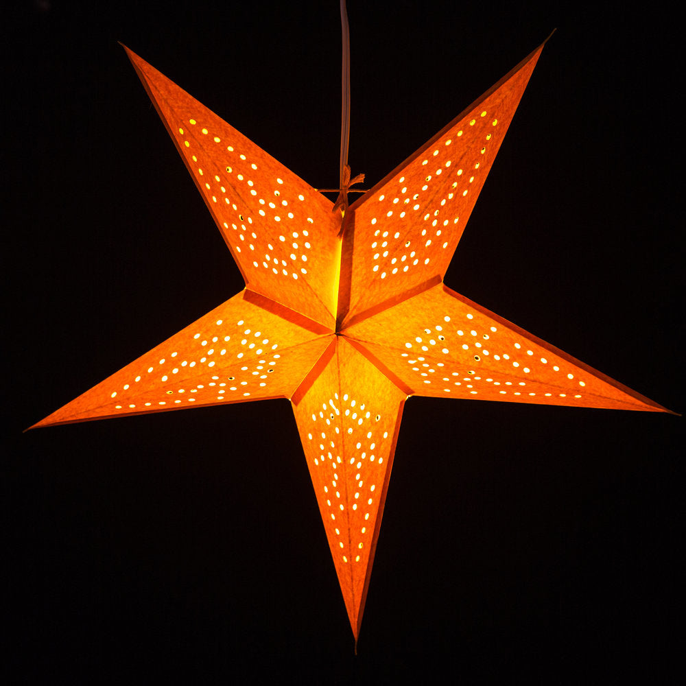 Hometown Evolution Orange Bandana Paper Star Outdoor Lantern
