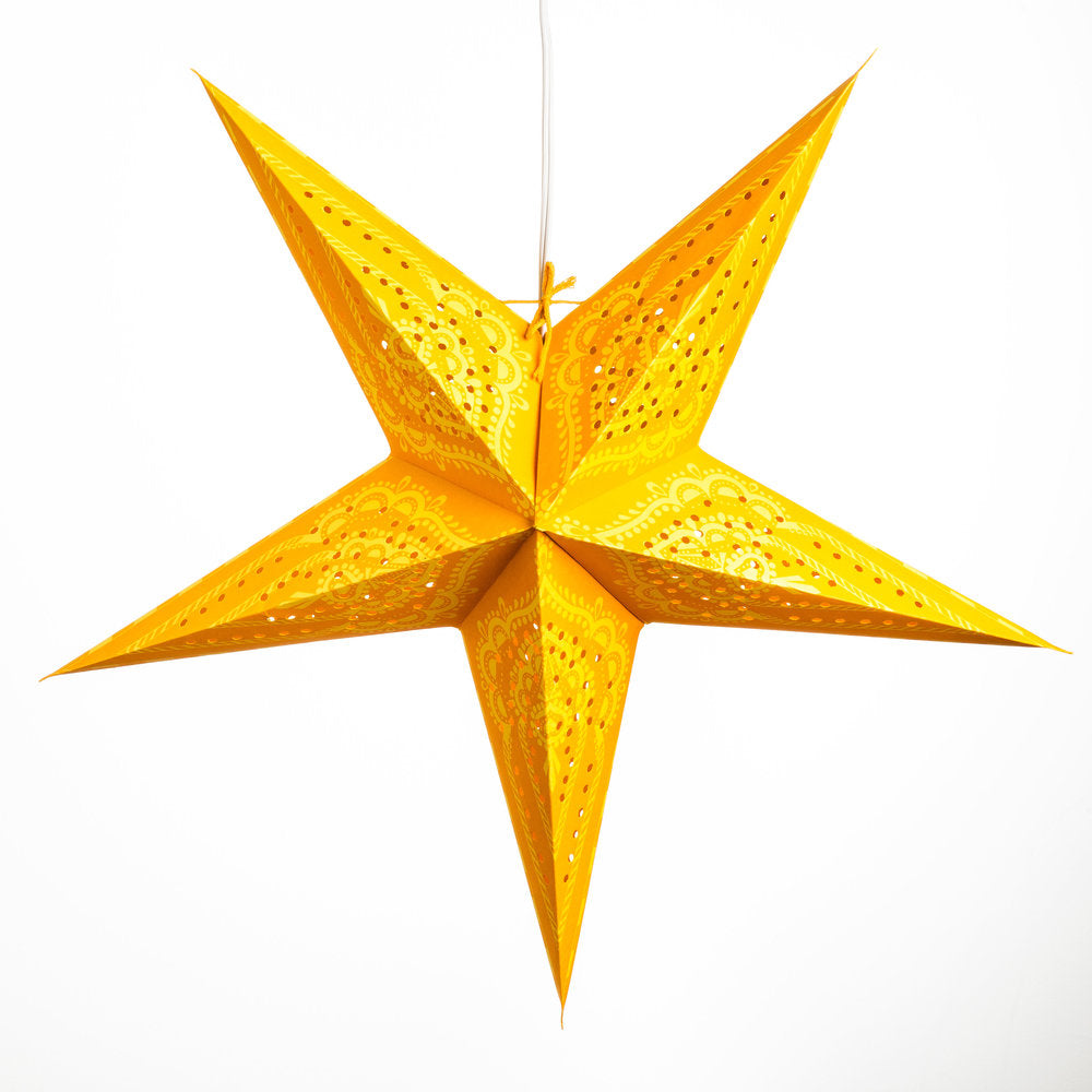 Hometown Evolution Orange Bandana Paper Star Outdoor Lantern with Cord
