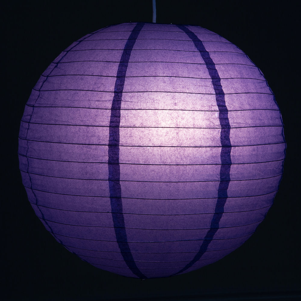 Hometown Evolution Paper 12" Purple Outdoor Lantern (Set of 3)