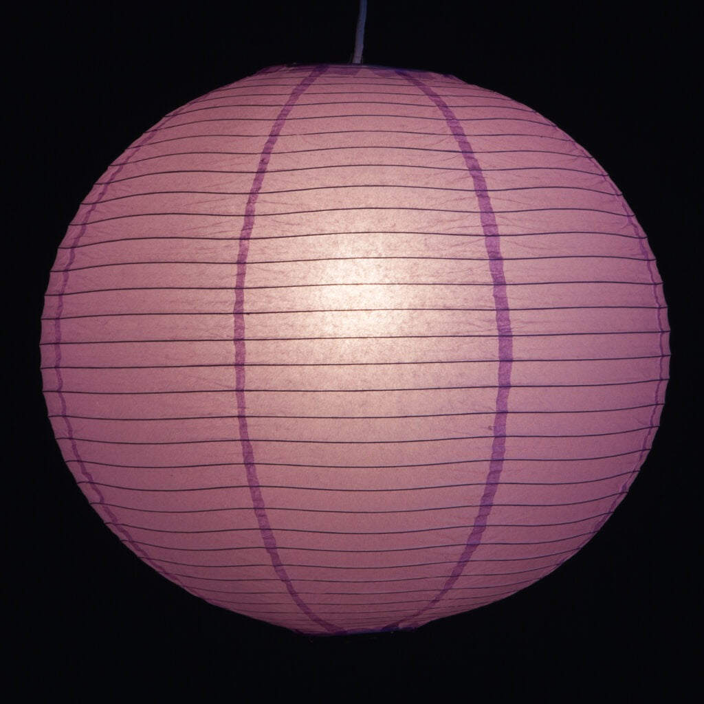 Hometown Evolution Paper 20" Lavender Outdoor Lantern (Set of 3)