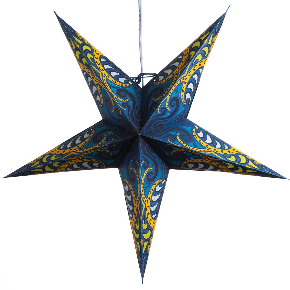 Hometown Evolution Paper Star Blue Obsession Outdoor Lantern