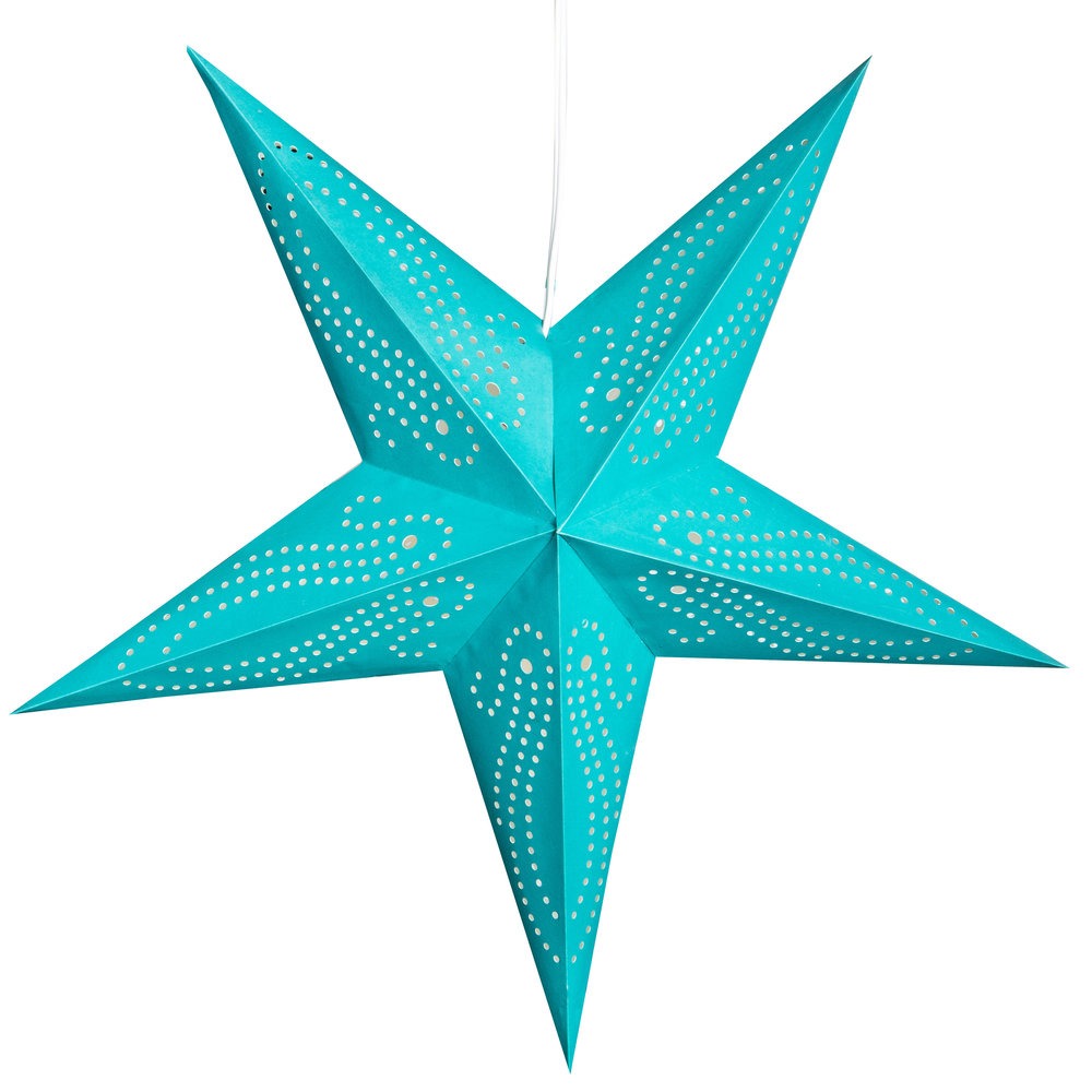 Hometown Evolution Paper Star Caribbean Teal Outdoor Lantern