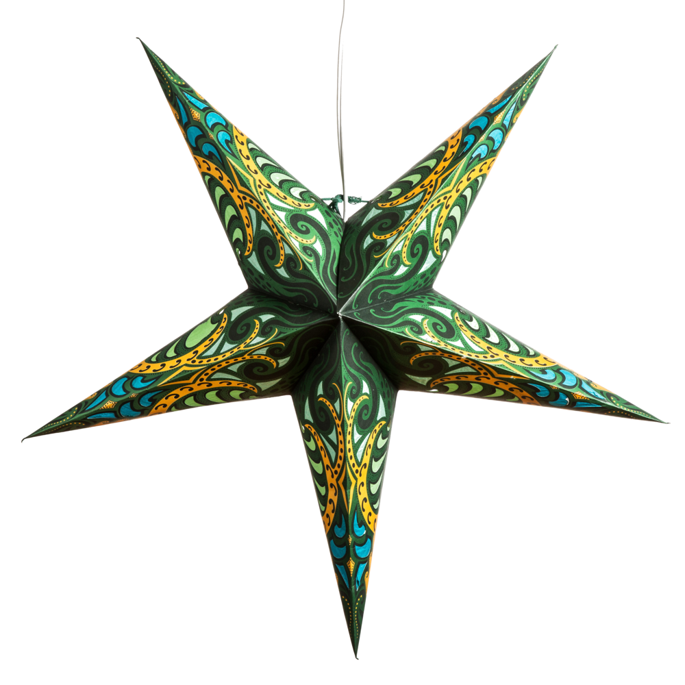 Hometown Evolution Paper Star Green Obsession Outdoor Lantern